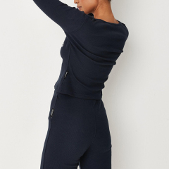 Rib crop and cycling shorts loungewear set