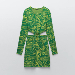 Open design jacquard dress
