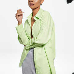 Lime poplin extreme oversized shirt