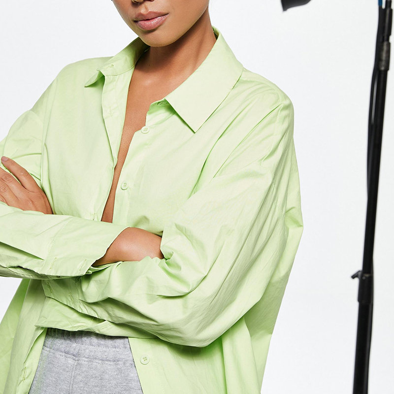 Lime poplin extreme oversized shirt