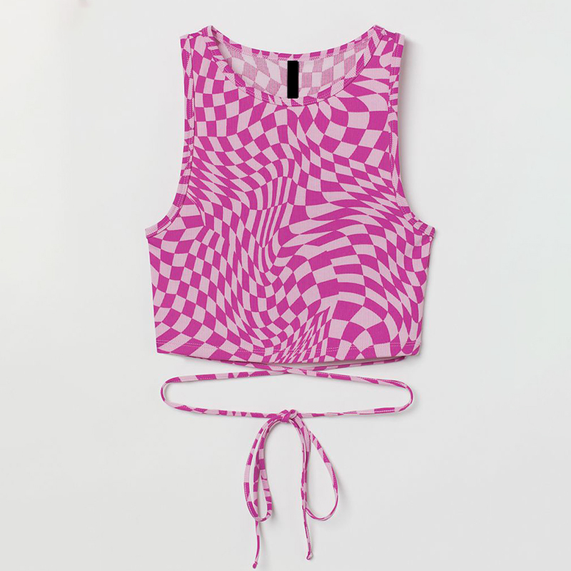 Lace-up ribbed vest