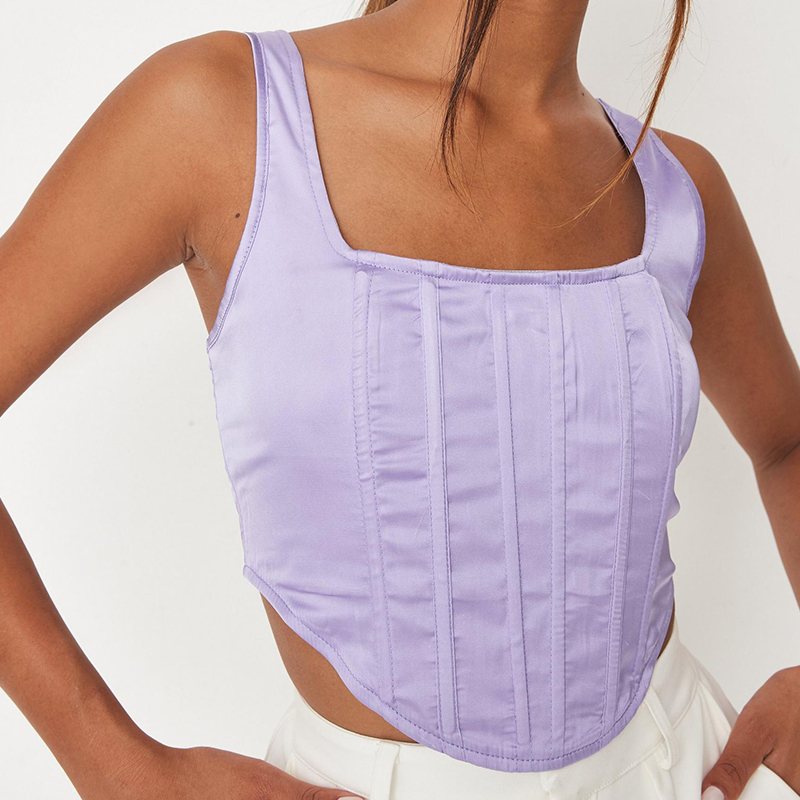 Lilac satin corset top