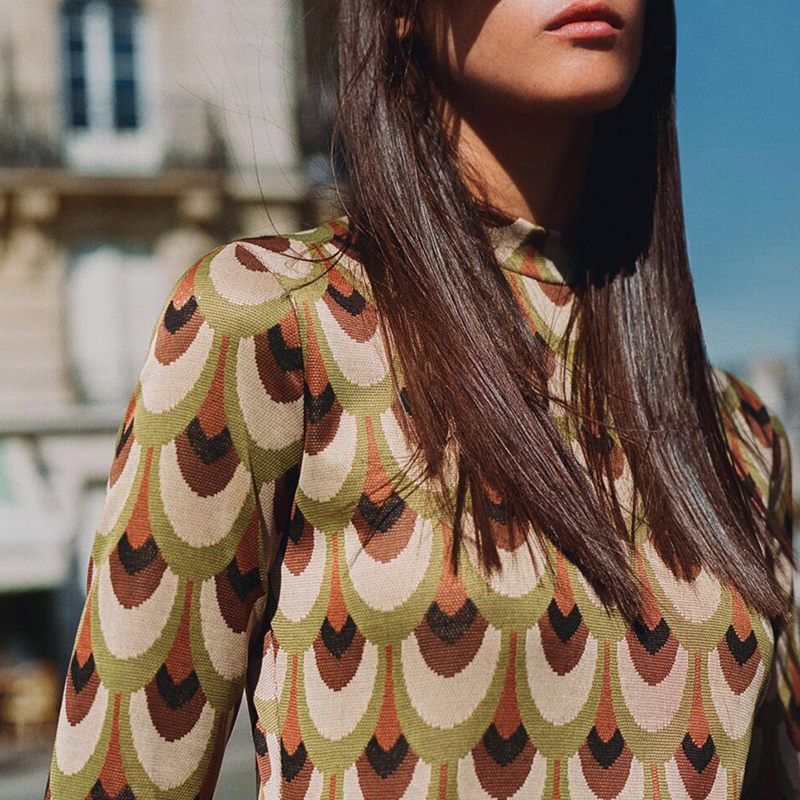 Jacquard mini dress