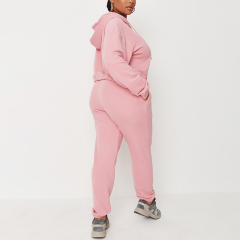 Zip cropped hoodie and joggers set