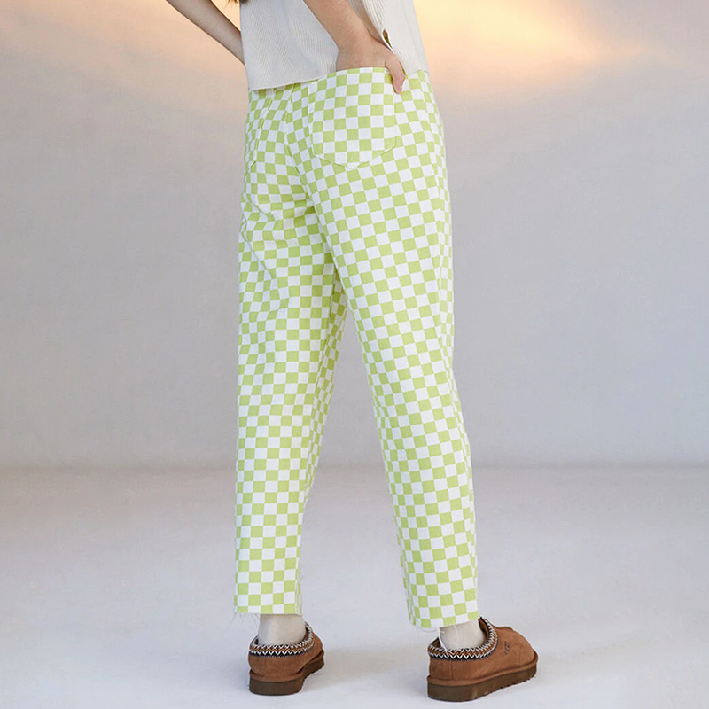 Lime High Waisted Straight Leg Jeans