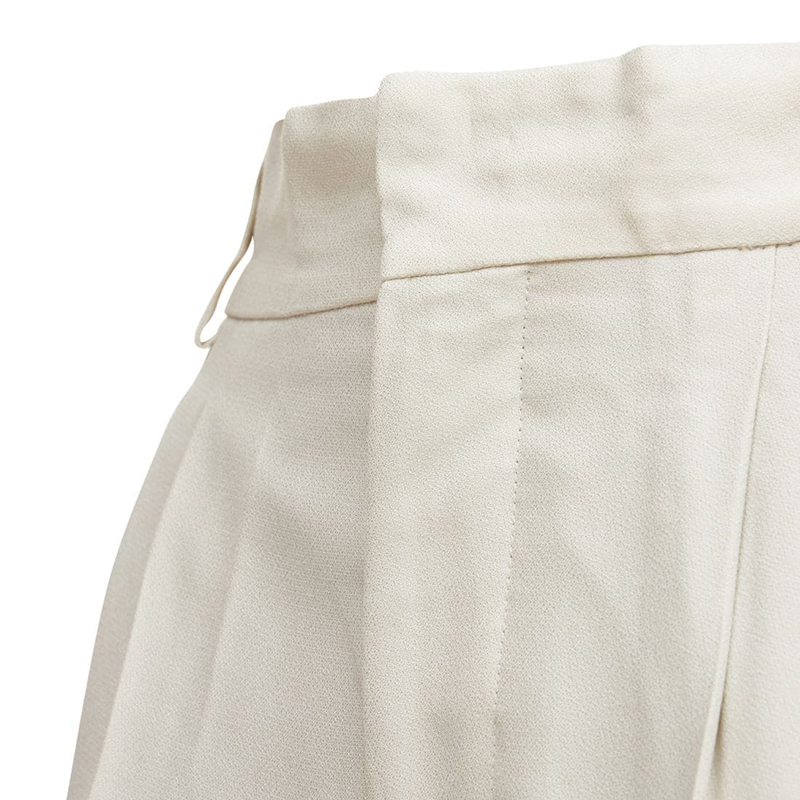 Pleated straight-leg pants