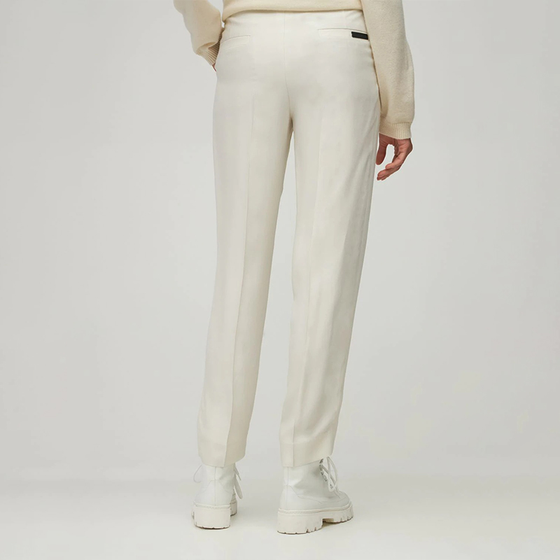 Pleated straight-leg pants