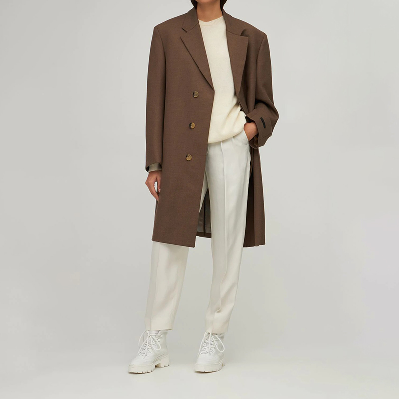 Pleated straight-leg pants