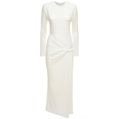 Pleated long sleeve dress