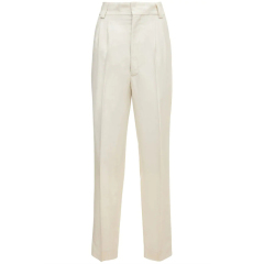 Pleated straight-leg pants