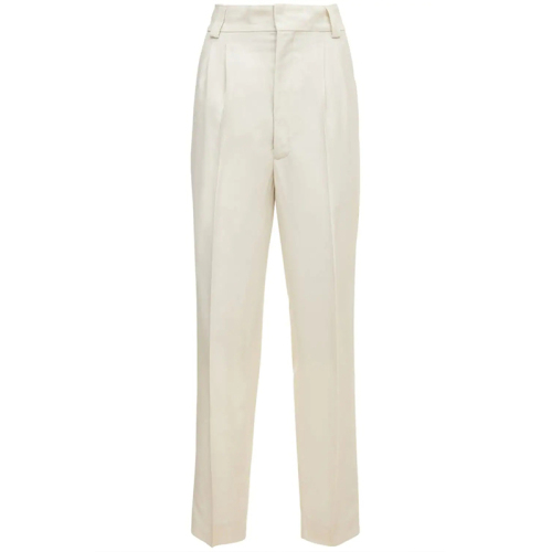 Pleated straight-leg pants