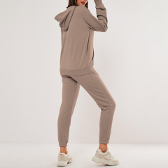 Mocha basic hoodie and jogger set