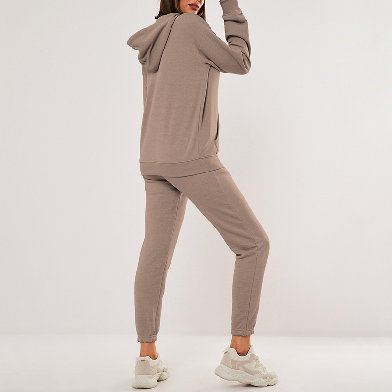 Mocha basic hoodie and jogger set