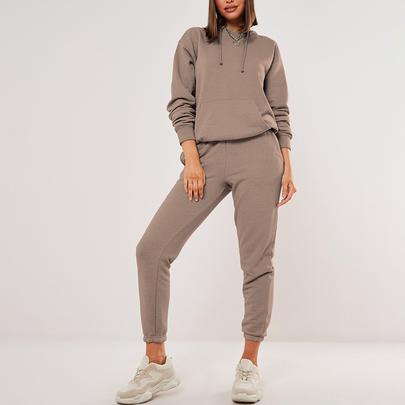 Mocha basic hoodie and jogger set