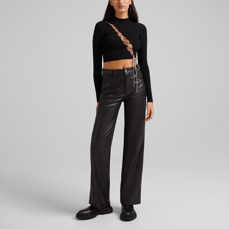 Rhinestone strap sweater