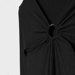 Hollow detail mid-length pencil dress