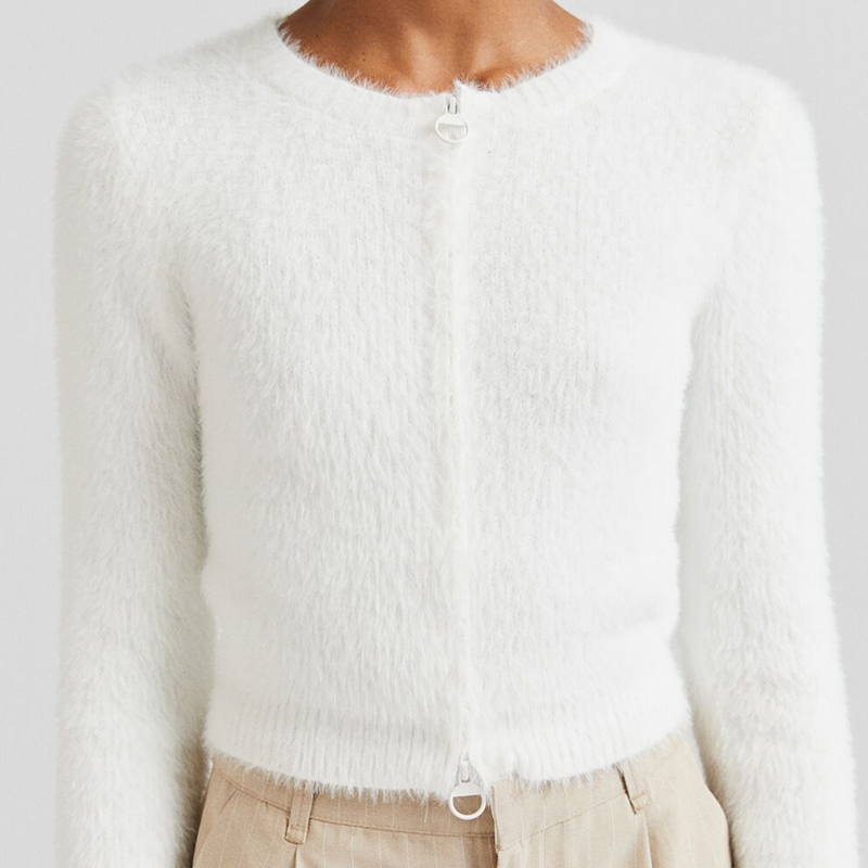 Cardigan with zipper