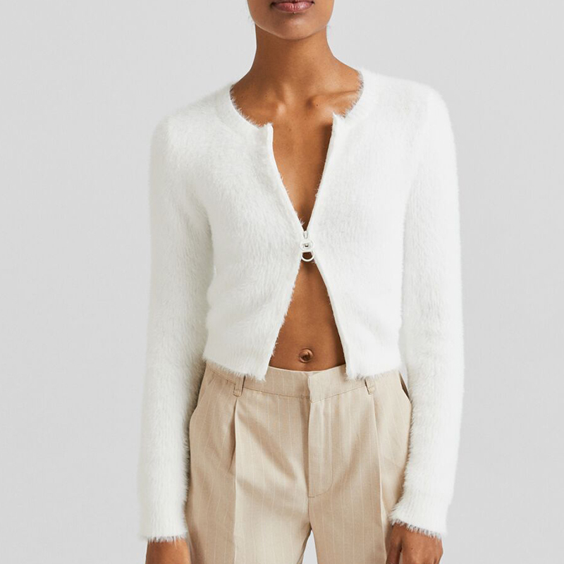 Cardigan with zipper