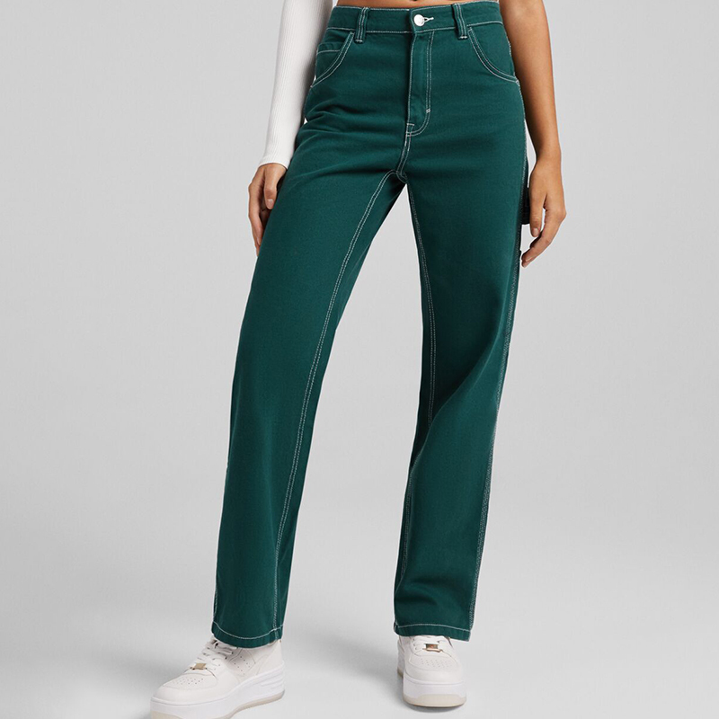 Twill panelled trousers