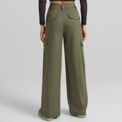 Tooling style wide-leg trousers