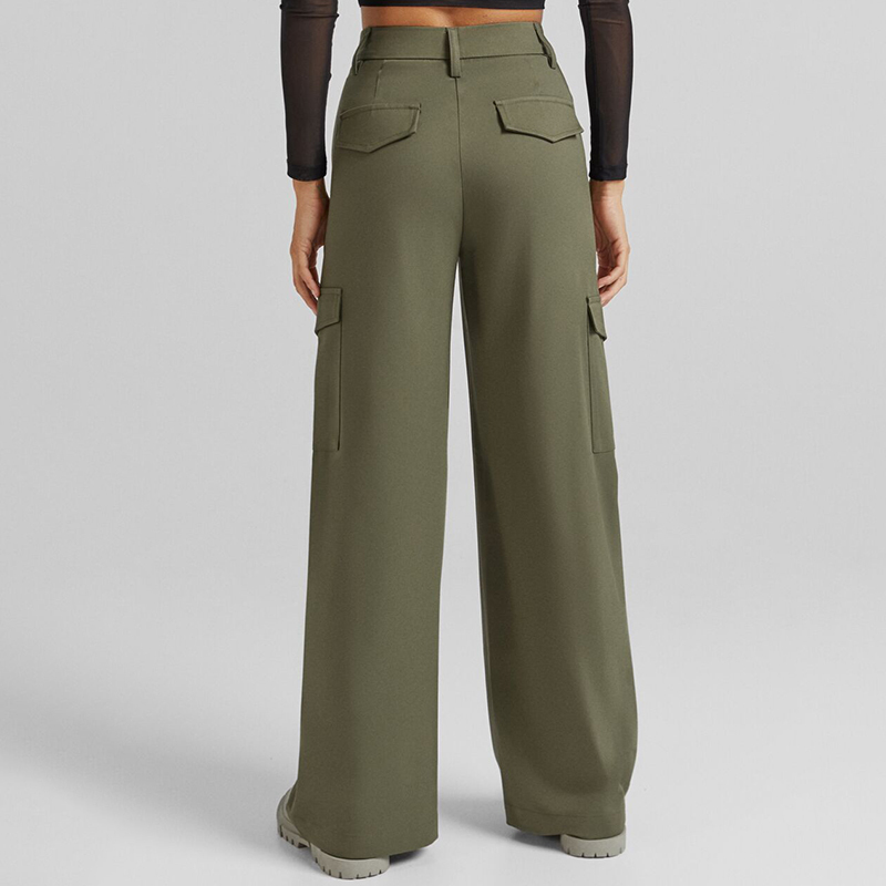 Tooling style wide-leg trousers