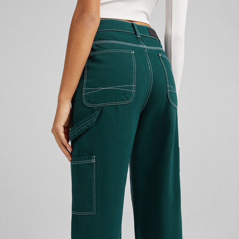 Twill panelled trousers