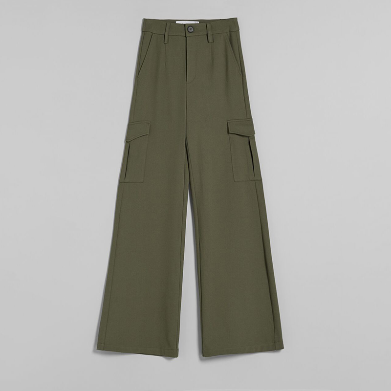 Tooling style wide-leg trousers