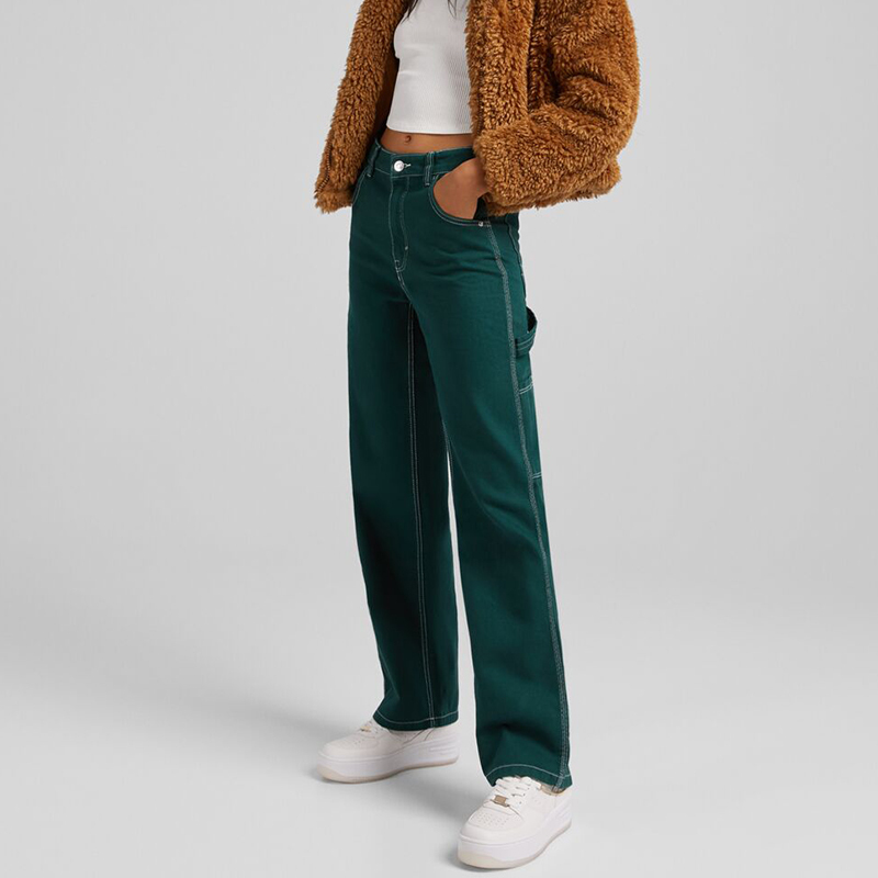 Twill panelled trousers