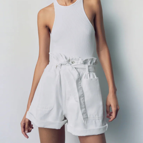 BAGGY PAPERBAG BERMUDA SHORTS WITH BELT