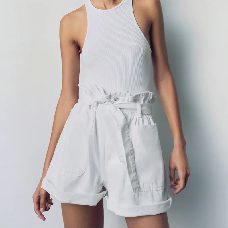 BAGGY PAPERBAG BERMUDA SHORTS WITH BELT