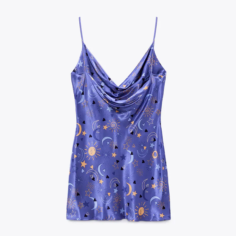 PRINTED SATIN DRESS