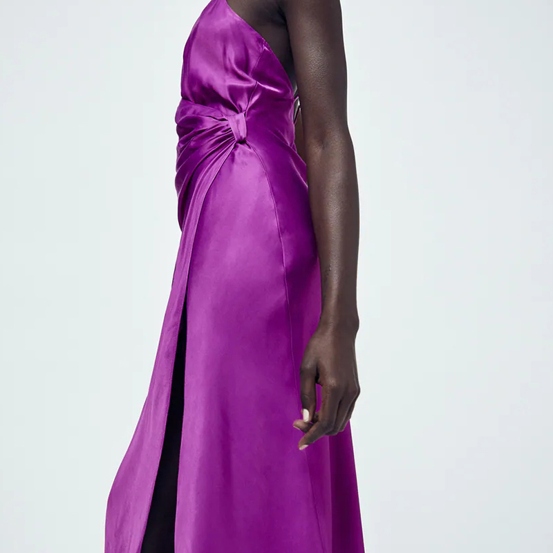 SATIN MIDI DRESS