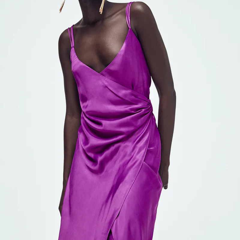 SATIN MIDI DRESS