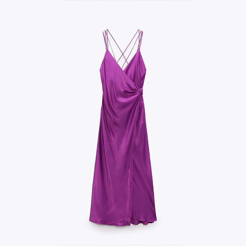 SATIN MIDI DRESS