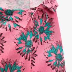 PRINTED LINEN BLEND SKIRT