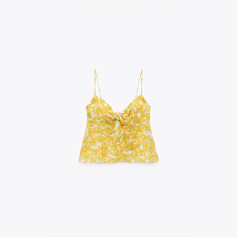 KNOTTED FLORAL PRINT TOP