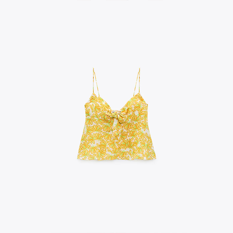KNOTTED FLORAL PRINT TOP