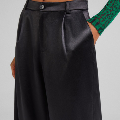 Satin wide-leg trousers