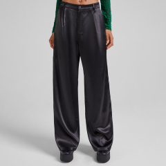 Satin wide-leg trousers