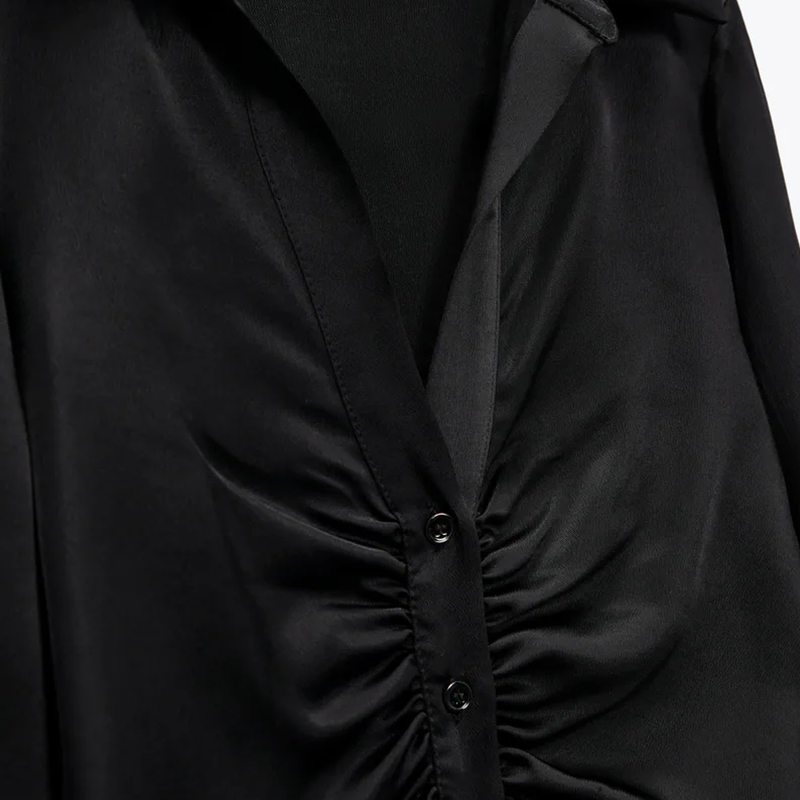 Slim-fit silk satin shirt