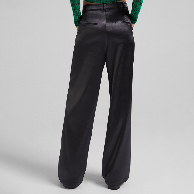 Satin wide-leg trousers