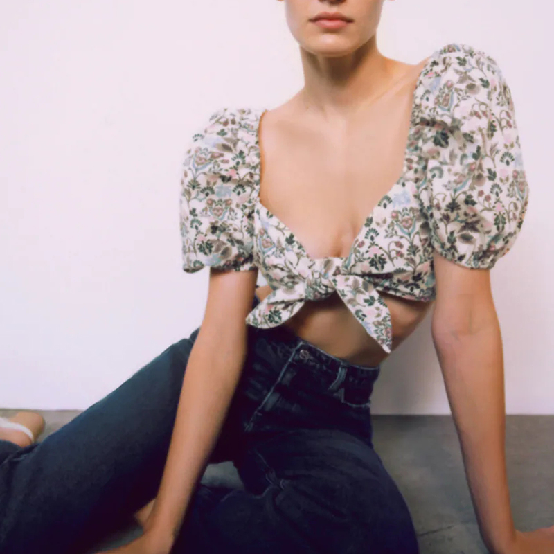 PRINTED CROPPED TOP