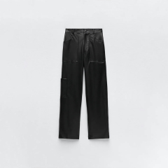 Faux Leather Cargo Pants