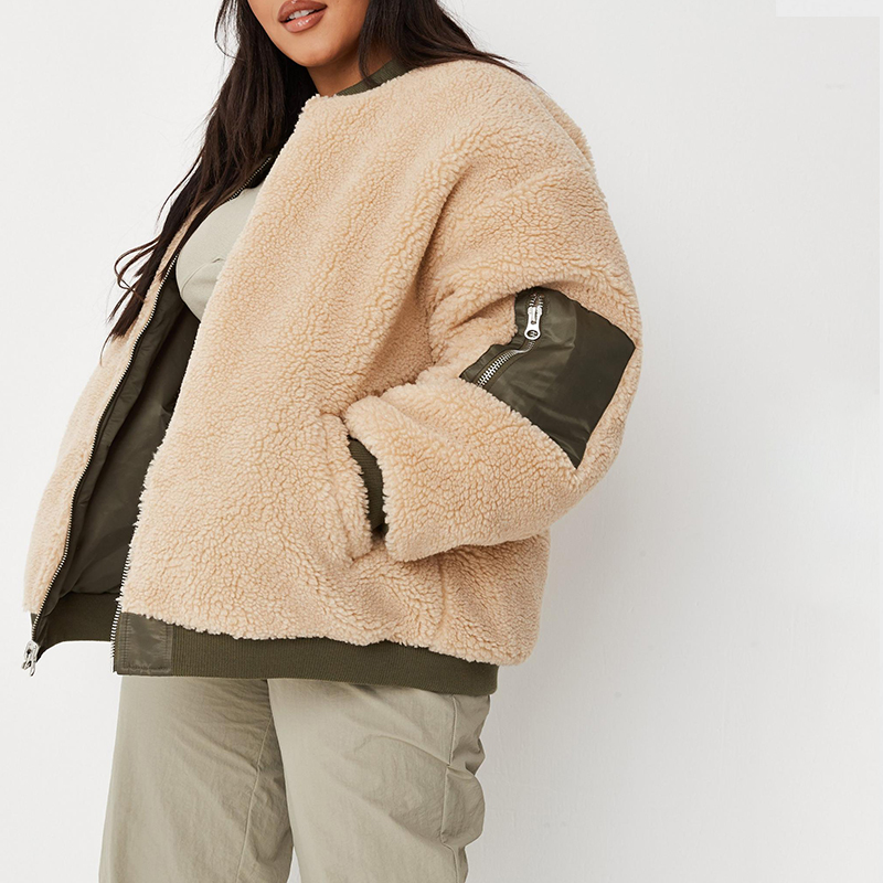 Reversible oversized bomber jacket
