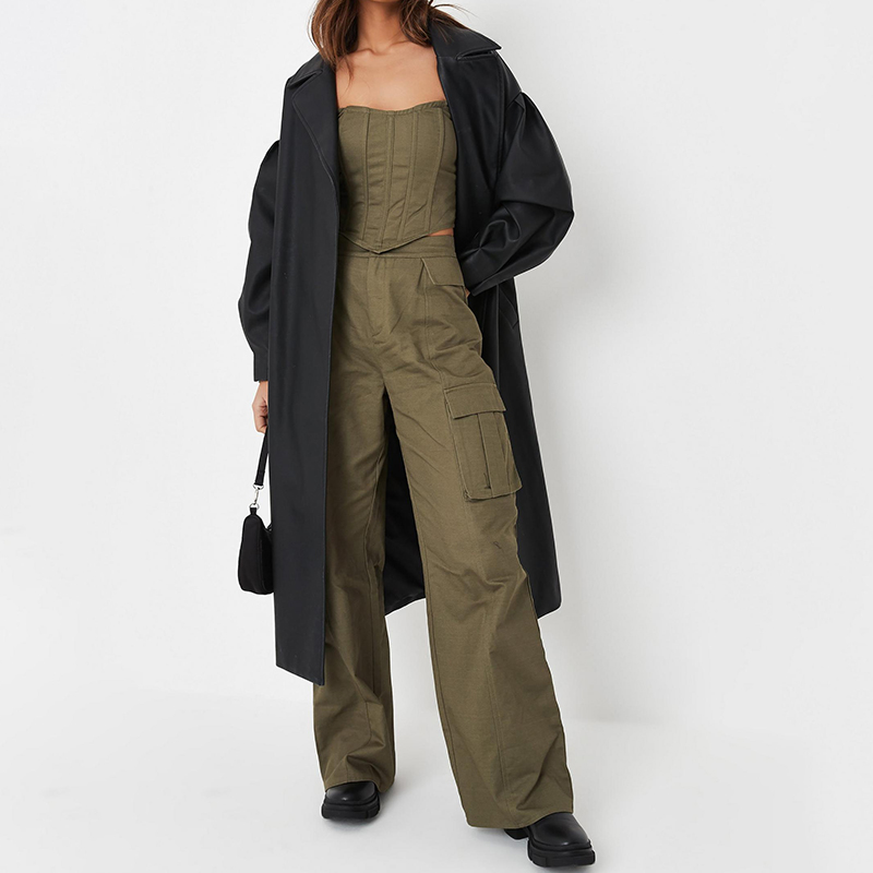 Wide leg utility trousers and top