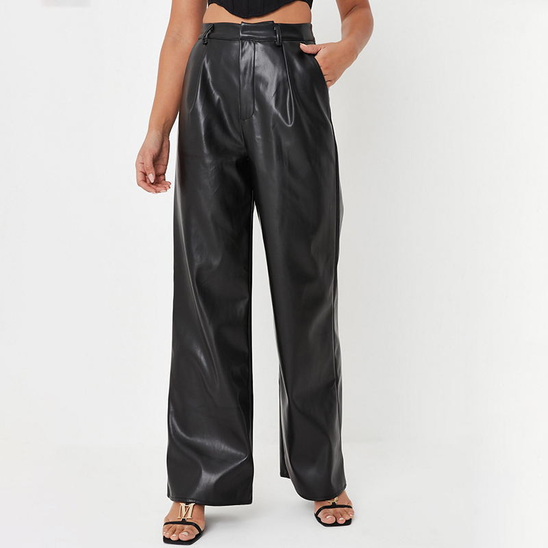 Masculine wide leg trousers