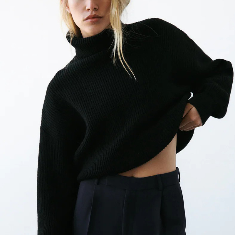 Stand-up collar sweater