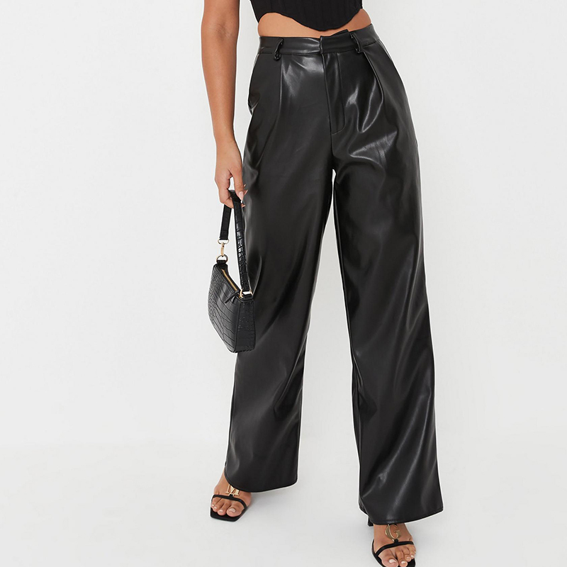 Masculine wide leg trousers