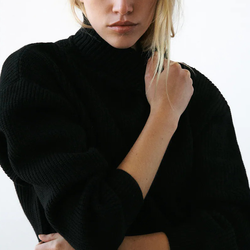 Stand-up collar sweater