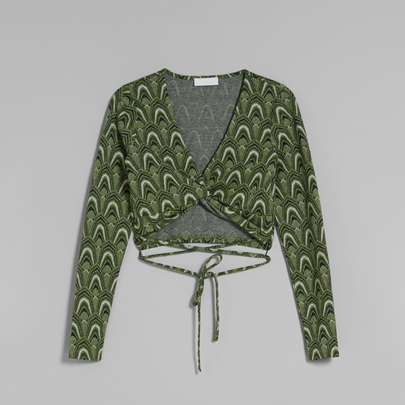 Long sleeve top with cross straps